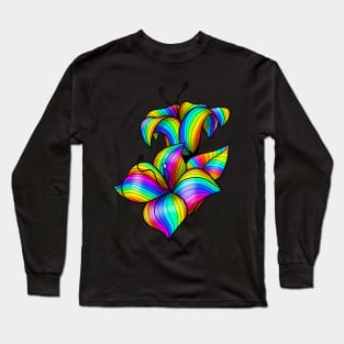 Rainbow lily flowers Long Sleeve T-Shirt